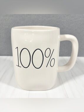 New RAE DUNN 100% Coffee Mug LL White Cup Magenta NWT